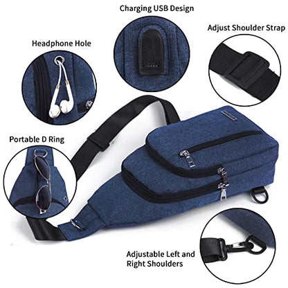 Seoky Rop Small Sling Bag Crossbody for Men Women One Strap Shoulder Cross Body Bag Sling Backpack for Travel - color: Blue