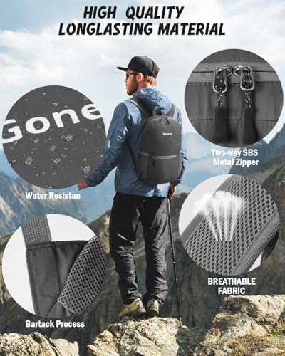 Gonex Packable Daypack Backpack 20L Lightweight Foldable Travel Bag - color: Grey