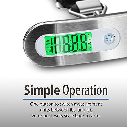Fosmon Digital Luggage Scale, 110lbs Suitcase Baggage Scale, 1 Pack Silver - color: Dark grey 1 pack
