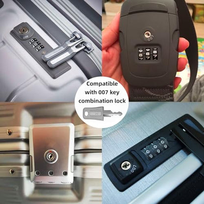 2PCS Master Luggage Keys 007 002 Universal Luggage Bag Suitcase for Forgotten Password Code Combinations of Luggage Locks (2pcs 007+007 Key) - size: 2pcs 007+007 key