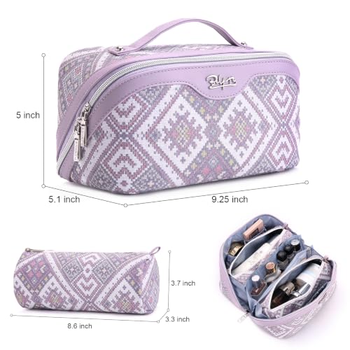 BOYATU Travel Makeup Bag Organizer: Boho Large Capacity Cosmetic Bag Sets - color: 16-Amethyst