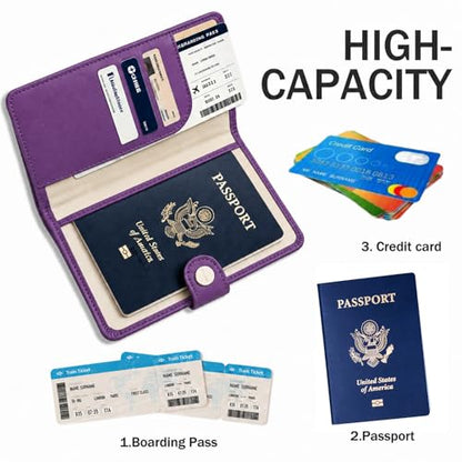 ZOPPEN Passport Holder RFID Blocking Travel Wallet, Lilac Purple - color: Purple