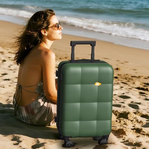 MGB 24 inch Luggage with Spinner Wheels TSA Travel Suitcase, Dark Green - color: Dark Green, size: Checked 24 Inch