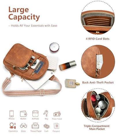 Sling Bag for Women,Anti Theft Crossbody Bag,RFID Travel Purse