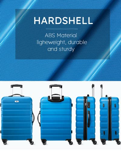 Suitour Luggage 3 Piece Sets Hard Shell Luggage Set with Spinner Wheels, TSA Lock, 20 24 28 inch Travel Suitcase Sets, Cerulean Blue - color: Cerulean Blue, size: 3-Piece Set (20/24/28)
