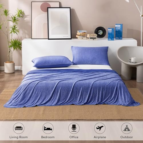 HOMFINE 뜨거운 잠자리를 위한 쿨링 담요, 트윈 사이즈, 다크 블루 152.4cm x 203.2cm(60x80인치) - color: 다크 블루, size: 트윈 (60 x 80인치)