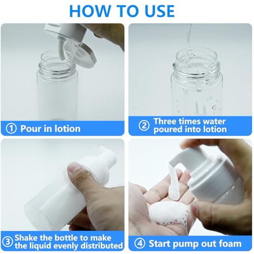 4 Pack 3.4 Oz (100ml) Foam Pump Bottles, TSA Approved Travel Size