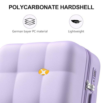 MGB 24 inch Luggage with Spinner Wheels TSA Travel Suitcase, Purple - color: Purple, size: Checked 24 Inch