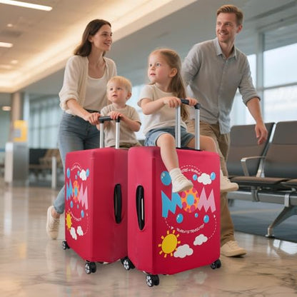 4 Pieces Luggage Covers For Suitcase Tsa Approved, 20" 24" 28" 32'' Elastic Suitcase Cover Protector, Anti-Scratch Travel Suitcase Cover Fits 19-32 Inch Luggage (Four-person Family, S/M/L/XL) - color: Four-person Family-20/24/28/32 inches