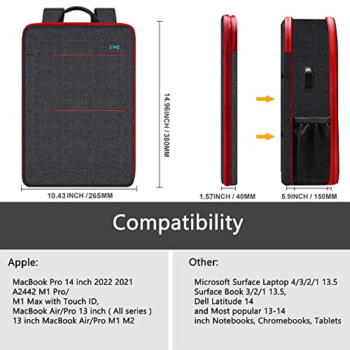 ZINZ Slim & Expandable Laptop Backpack 13-14 inch,B01RD01 - color: B01rd01, size: 13"-14"