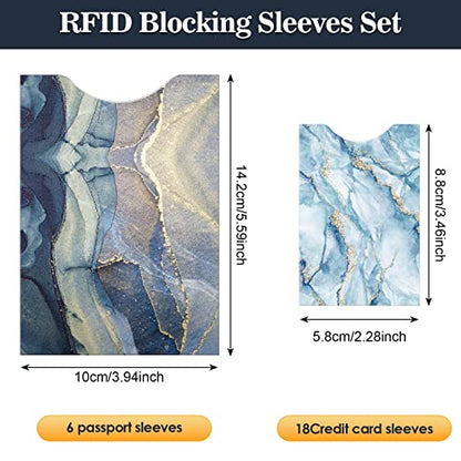 Woanger 24 Pcs RFID Sleeves for Credit Cards Passport Holders Slim
