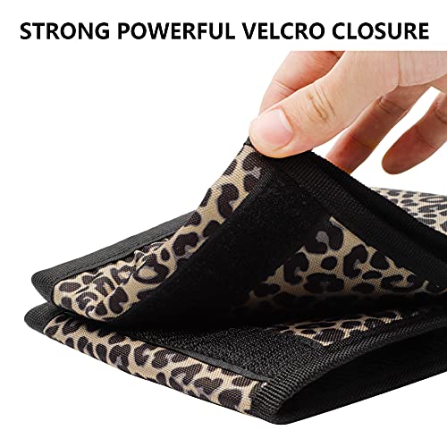 riemot Luggage Travel Cup Holder Free Hand Suitcase Drink Carrier Leopard - color: Hook & Loop: Leopard