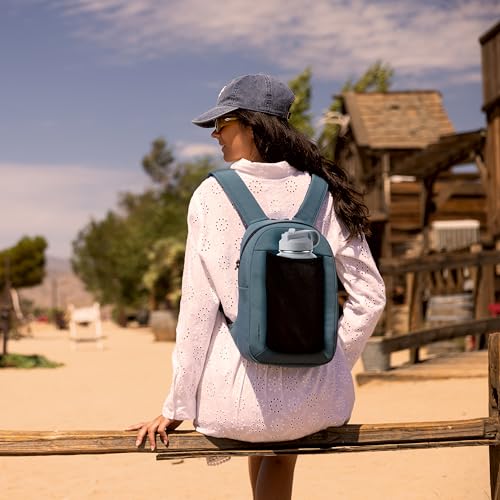 Travelon Anti-Theft The Voyages Small Backpack with XL Water Bottle Pocket - color: Slate Blue