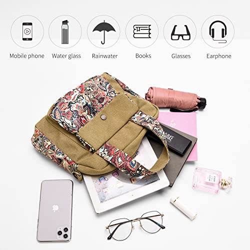 Black Butterfly Boho Small Crossbody Bag for Women, Floral Shoulder Bag - color: Red