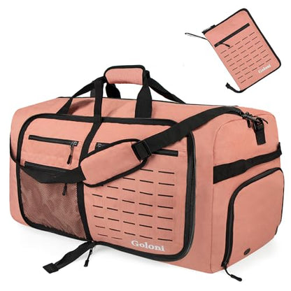Goloni 120L Foldable Duffle Bag for Travel, Large Durable Travel Duffel Bag - color: Pink, size: 120L