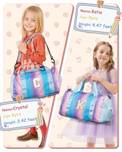 Gifts for Niece-Girl Gym Bag Overnight Bags with Shoe Compartment - color: Rainbow Blue, style: J