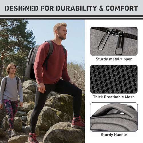 18.4" Large Laptop Backpack,Business Travel TSA Approved Slim Work Bag - color: Grey, size: 3X-Large