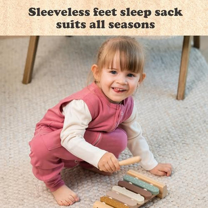 Toddler Sleep Sack with Feet, 2-3T, 2-Pack - color: Maroon, size: 2-3T