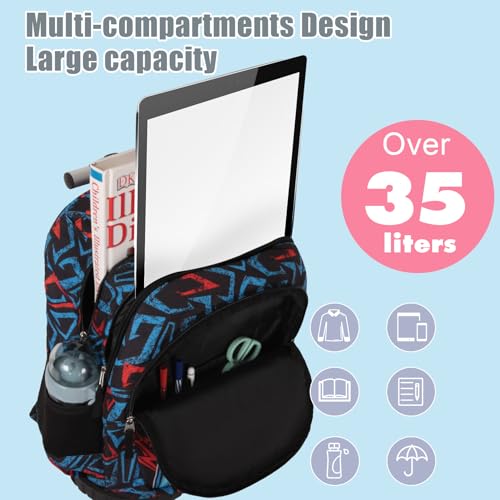 Tilami Rolling Backpack for Boys and Girls,Shark attack - color: Shark Attack