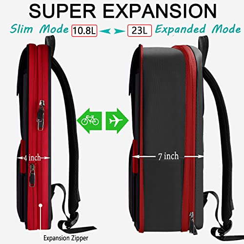 ZINZ Expandable Laptop Backpack 15 15.6 16 Inch,Black&Red - color: B01rd01