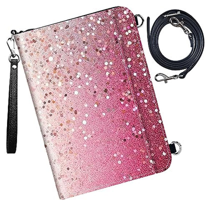 Family Passport Holder Wallet,Pink Glitter - color: Pink Glitter