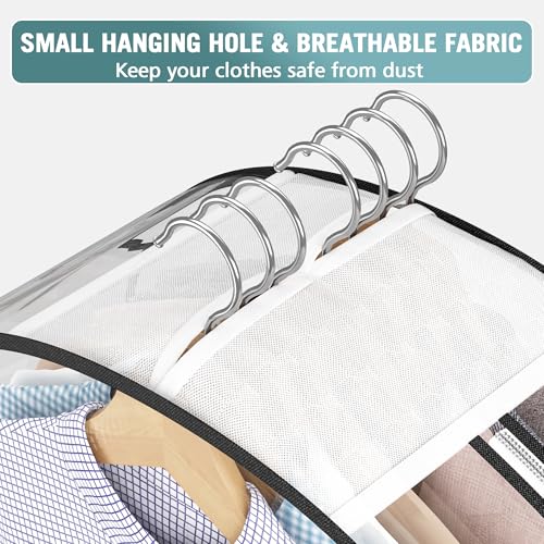 Liuoud Clear Garment Bags for Hanging Clothes 10” Gusseted, 4 Pack, 60” - color: Clear, size: 60 inch