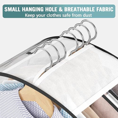 Liuoud Clear Garment Bags for Hanging Clothes 10” Gusseted, 4 Pack, 40”&50” - color: Clear, size: 40+50 inch