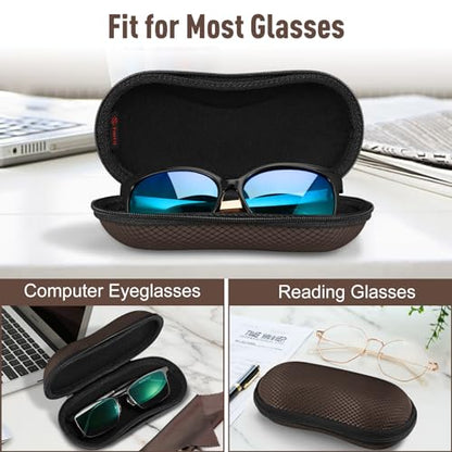 FINTIE Sunglasses Case, Hard EVA Shell Shockproof Sport Glasses Case - color: Brown