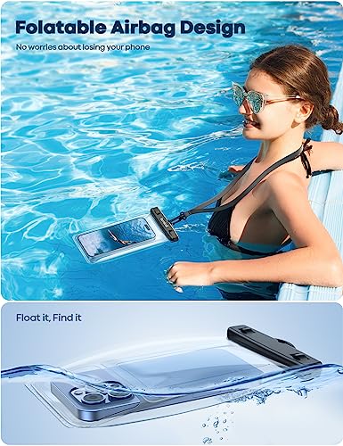 Lamicall Waterproof Phone Pouch Floating - [2 Pack][ Soft Click ] - color: Float White & Float White