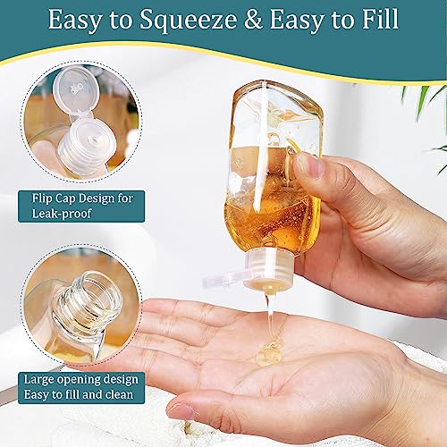 Cosywell 9PCS Leakproof 3.4oz Travel Bottles for Toiletries - color: F-Clear