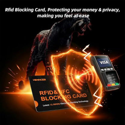 RFID Blocking Card, NFC Debit Credit Card Passport Protector, Entire Wallet Protection Blocker Set for Men & Women, Smart Slim Design Perfectly fits in Wallet and Purse (Blackorange, 10)