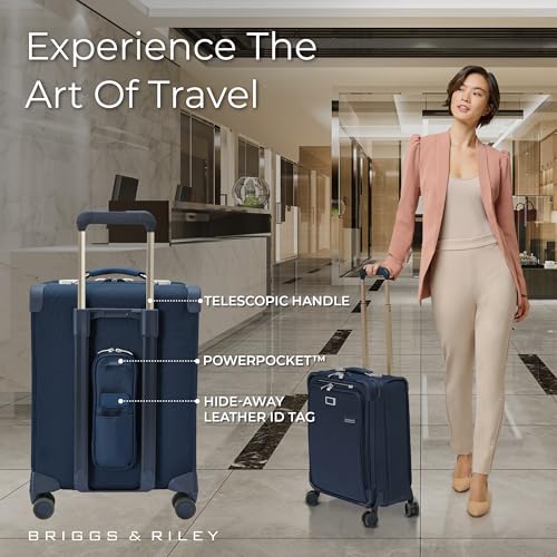 Briggs & Riley Baseline Global 21 Inch Softside Carry-On Spinner, Navy - color: Navy, size: 21" Carry-On