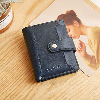 BOSTANTEN Leather Womens Wallet Small RFID Blocking Credit Card Holder - color: 5-Navy