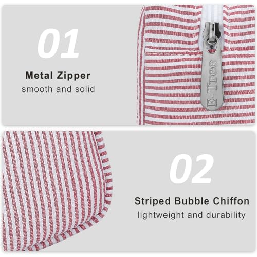Stripe Travel Makeup Bag, Padded Cosmetic Pouch for Women, Red - color: Stripe Red