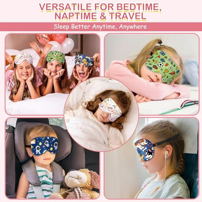 Kids Silk Sleep Mask, 100% Mulberry Silk Eye Mask with Adjustable Strap - color: Pink Horse Style