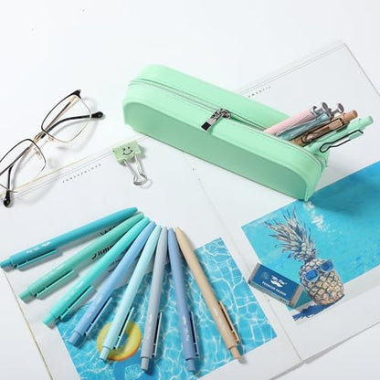 Mr. Pen- Silicone Pencil Case, Aesthetic Pencil Bag for Women, Makeup Pouch - color: Mint Breeze