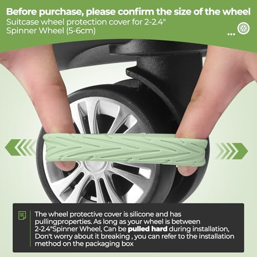 8Pcs Upgrade Luggage Wheel Covers, Travel Accessories (Green) - color: Green