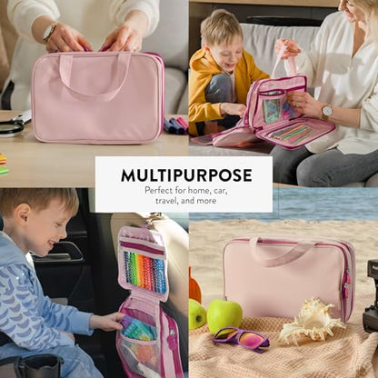 Mothercould Small Kids Travel Organizer, Hanging Bag With Hook, Pink - color: Pink, size: Small