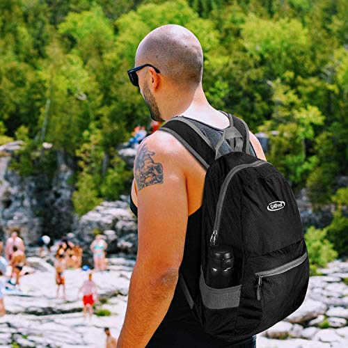 G4Free 20L Lightweight Packable Backpack Travel Hiking Daypack Foldable Backpack for Men Women - color: Black Update, size: 20L