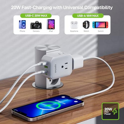 EPICKA PD 20W European Type C Travel Adapter, 2USB-A/2USB-C - style: Type C-for most Europe(White)