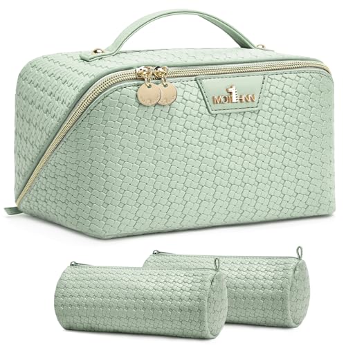 Travel Makeup Bag Organizer, Makeup Travel Bag, 3-Piece Set, Green - color: 08Green