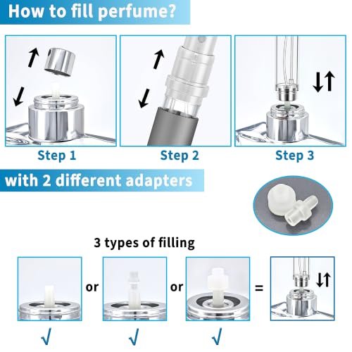 Travel Refillable Perfume Atomizer Bottle 5ml Leakproof Travel Perfume Refillable Bottle, Perfume Atomizer (Gray) - color: Gray