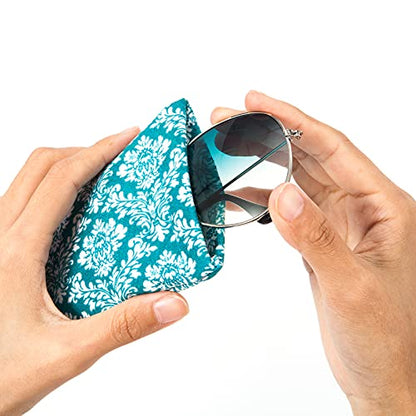 TRIUMPH VISION Eyeglass Case Glasses Case Soft Sunglass Pouch Sleeve 3 Pack - color: Multi(paisley)