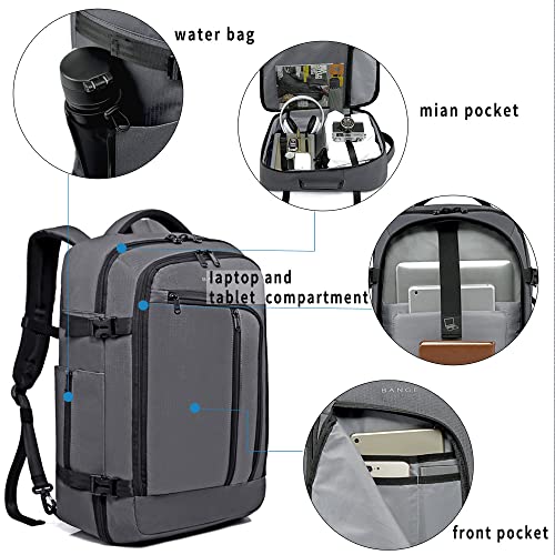 BANGE Travel Overnight Backpack,40-Liter FAA Flight Approved Weekender Bag Carry on Backpack… - color: Grey