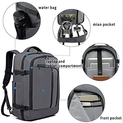 BANGE Travel Overnight Backpack,40-Liter FAA Flight Approved Weekender Bag Carry on Backpack… - color: Grey