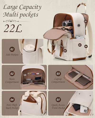 TAKUMI Luggage Sets, Hardside Suitcases with Wheels, White, 3pcs(Backpack) - color: BEIGE BROWN, size: 3 Piece Set(BP)