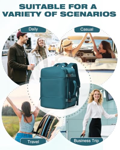 suradar Travel Backpack for Women Men Carry on Backpack - color: A2-peacock Blue
