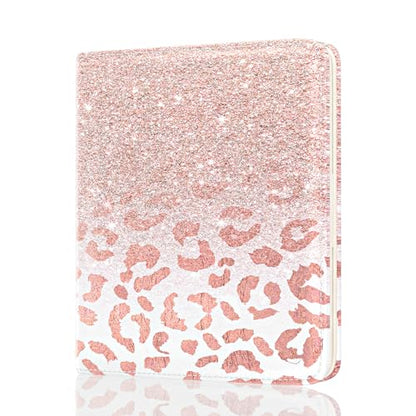 Rouidr Womens Wallet, RFID Small Slim Wallet for Women, Cute Bifold Leather Pocket Credit Card Holder Ladies Mini Purse with Zipper Coin Pocket & ID Window, Pink Leopard - color: Pink Leopard