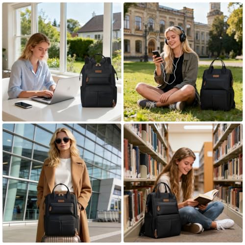 Maelstrom Laptop Backpack for Women Men, 15.6-17.3" Waterproof Travel Bag - color: Black, size: 15.6 Inch