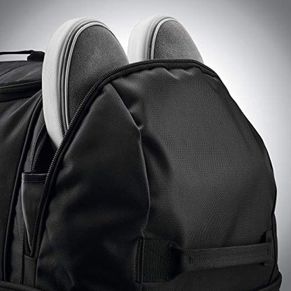Samsonite Andante 2 Wheeled Duffel Bag – 22-Inch Durable Rolling Luggage with Inline Skate Wheels, Push-Button Handle & Spacious Compartments – Travel-Friendly and Lightweight - All Black - color: All Black, size: 22-Inch